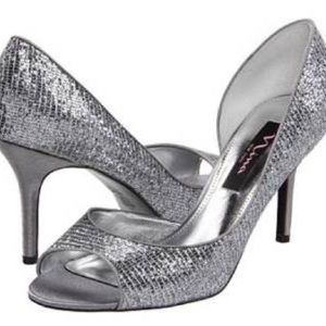 Nina PEWTER Glitter pumps🤩